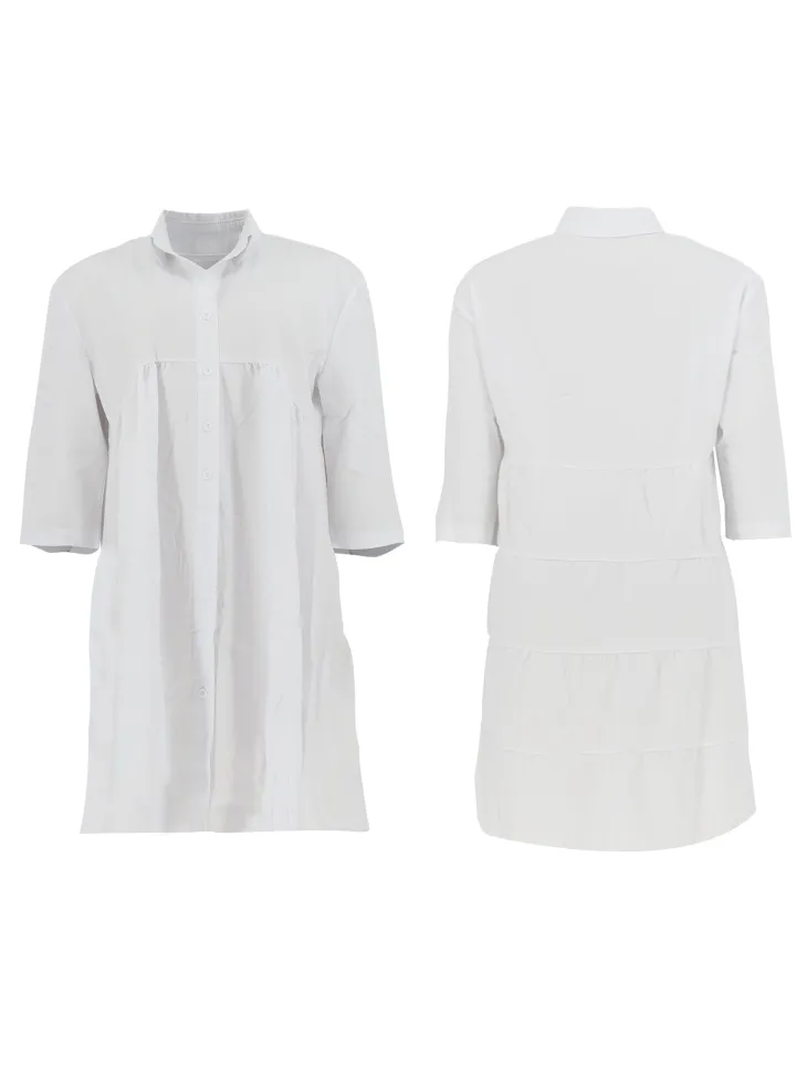 Short Sleeve Ruffle Swing Mini Dress