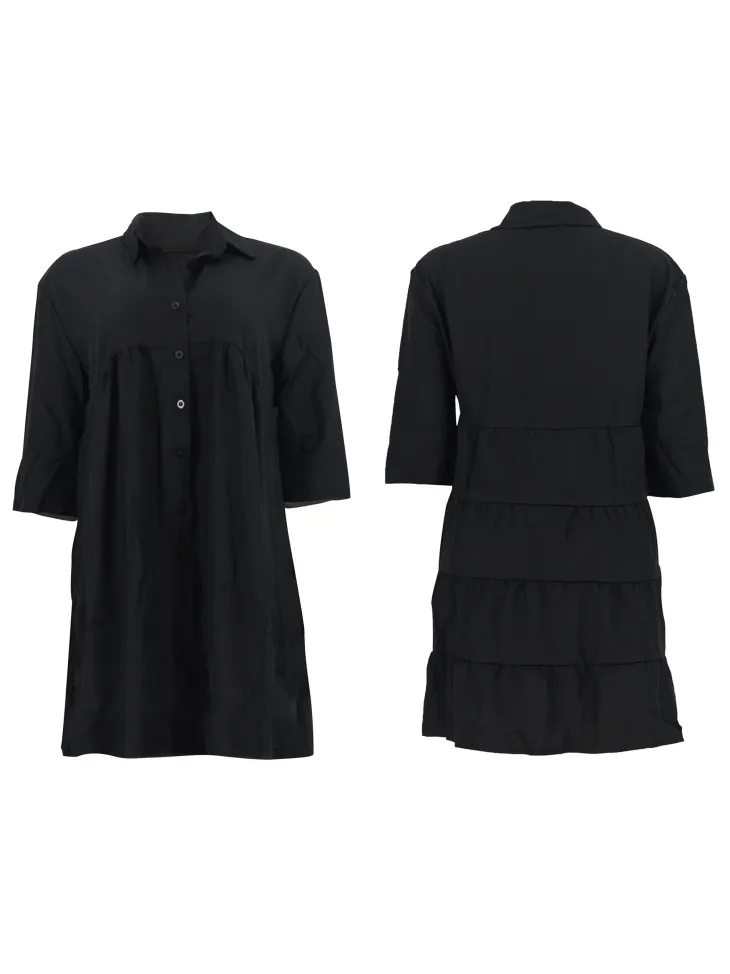 Short Sleeve Ruffle Swing Mini Dress