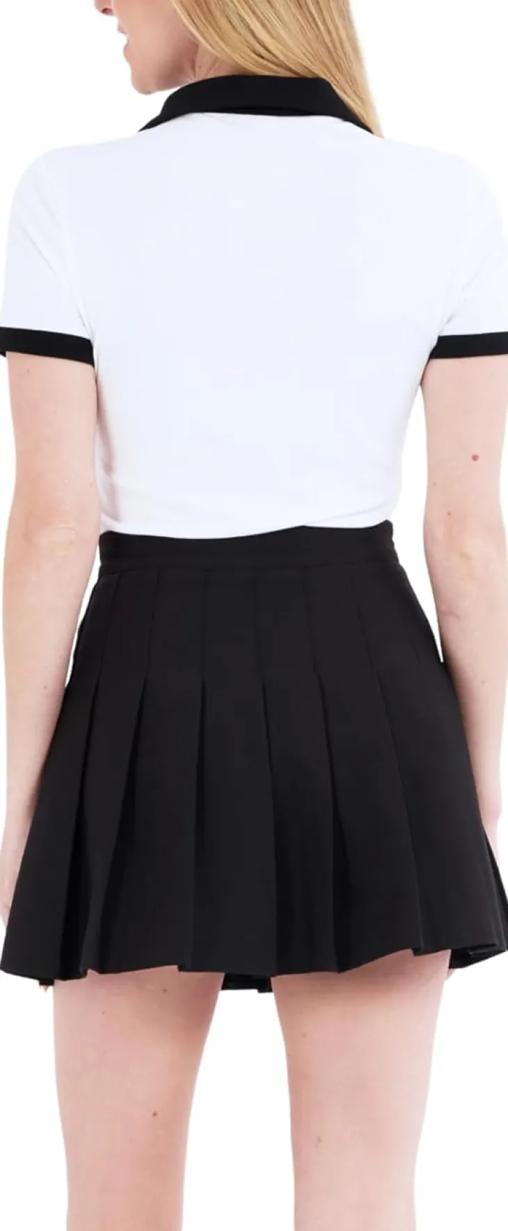 Short Sleeve V Neck Collared Colorblock Top