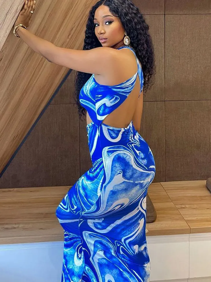 Sleeveless Crisscross Cut Out Maxi Dress