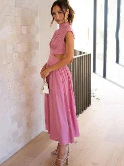 Sleeveless Cut Out Bodycon Maxi Dress