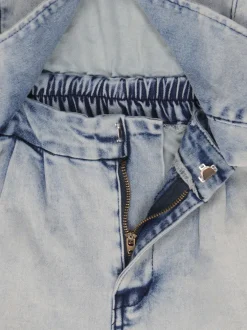Sleeveless Elastic Waist Denim Romper