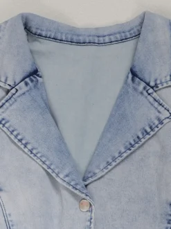 Sleeveless Elastic Waist Denim Romper