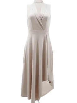 Sleeveless Polo Collar Cinched Waist Swing Dress
