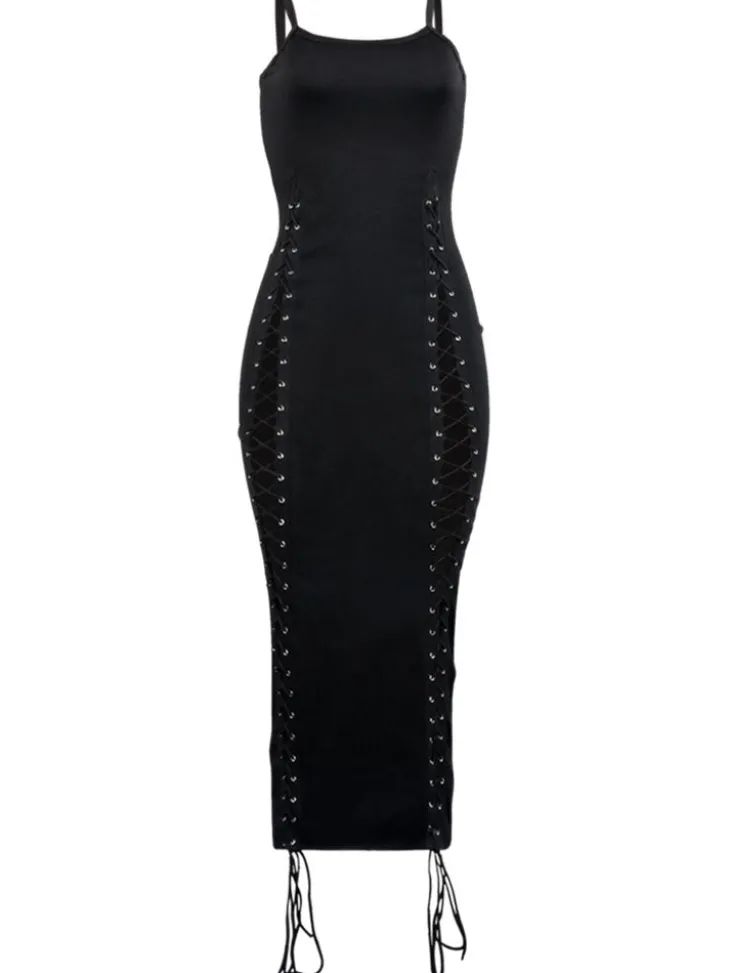 Sleeveless Tie Up Maxi Dress