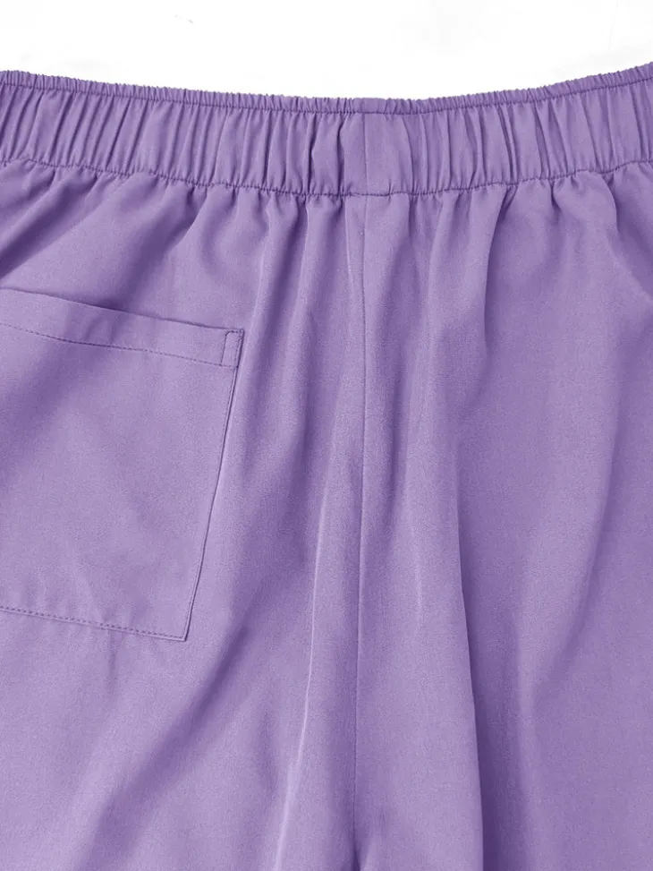 Solid Color Top Straight Leg Pants Set