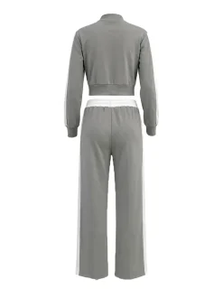 Sporty Jacket Wide Leg Pants Set
