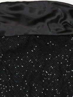 Strapless Bow Tie Back Sequin Maxi Dress
