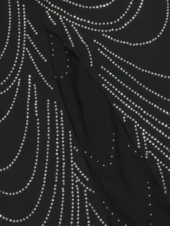 Strappy Rhinestone Mesh Maxi Dress