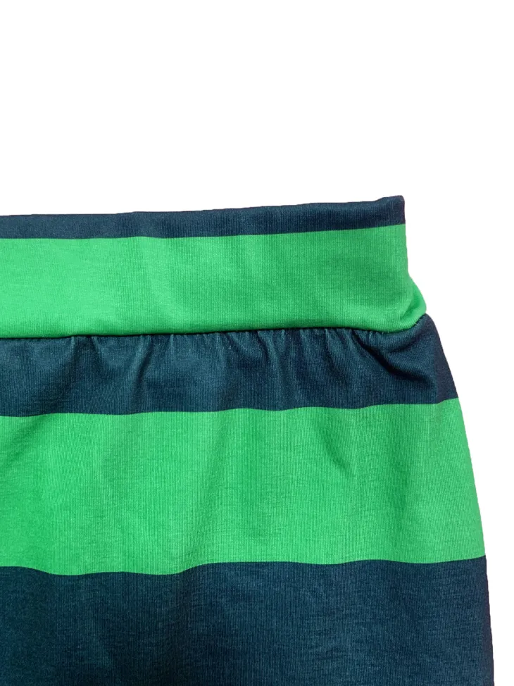 Striped Contrast Crop Top Skirt Set