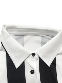 Striped Polo Crop Top Shorts Set