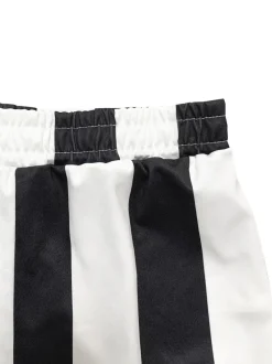 Striped Polo Crop Top Shorts Set
