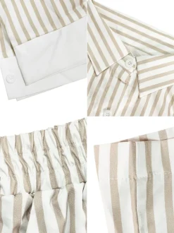 Striped Shirt Shorts Set