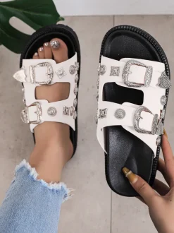 Studded Metal Rivet Flat Slide