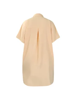 Studded Trim Oversized Shirt Midi Dress