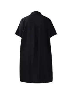 Studded Trim Oversized Shirt Midi Dress