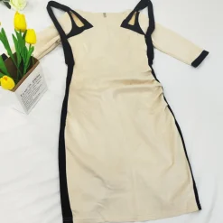 Suede Half Sleeves Bodycon Midi Dress