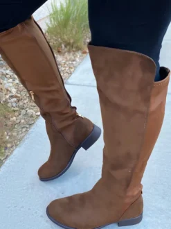 Suede Over-the-Knee Flat Riding Boots