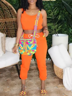 Three Piece Crop Top Jacket Jogger Set