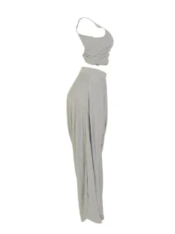 Two Piece Backless Crop Top Bloomers
