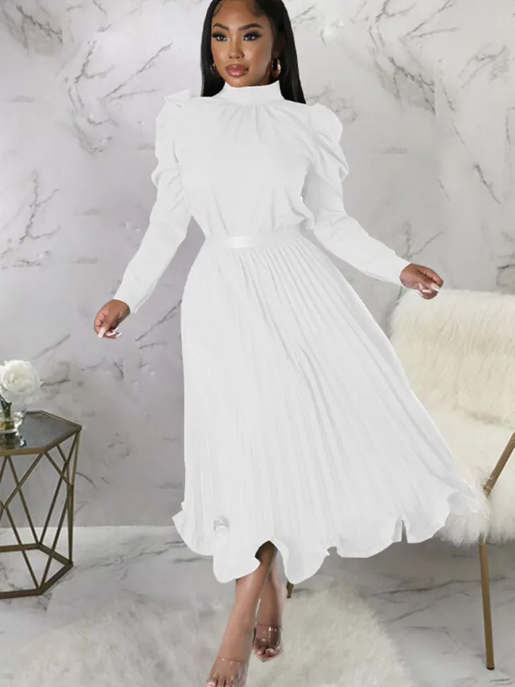 Two Piece Crop Top Pleated Maxi Skirts