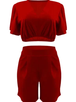 Two Piece Crop Top shorts Set