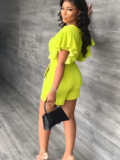 Two Piece Crop Top shorts Set