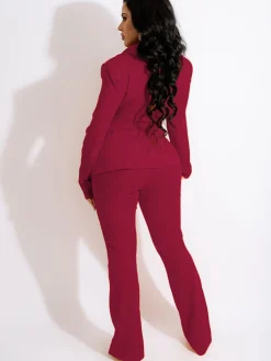 Two Piece Lapel Blazer Long Pants