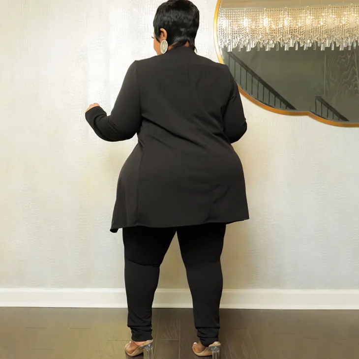 Two Piece Long Sleeve Jacket Bodycon Pants