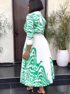 Two Piece Long Sleeve Zebra Print Skirt Suit