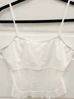 Two Piece Mesh Lace Tube Top Pants Sets