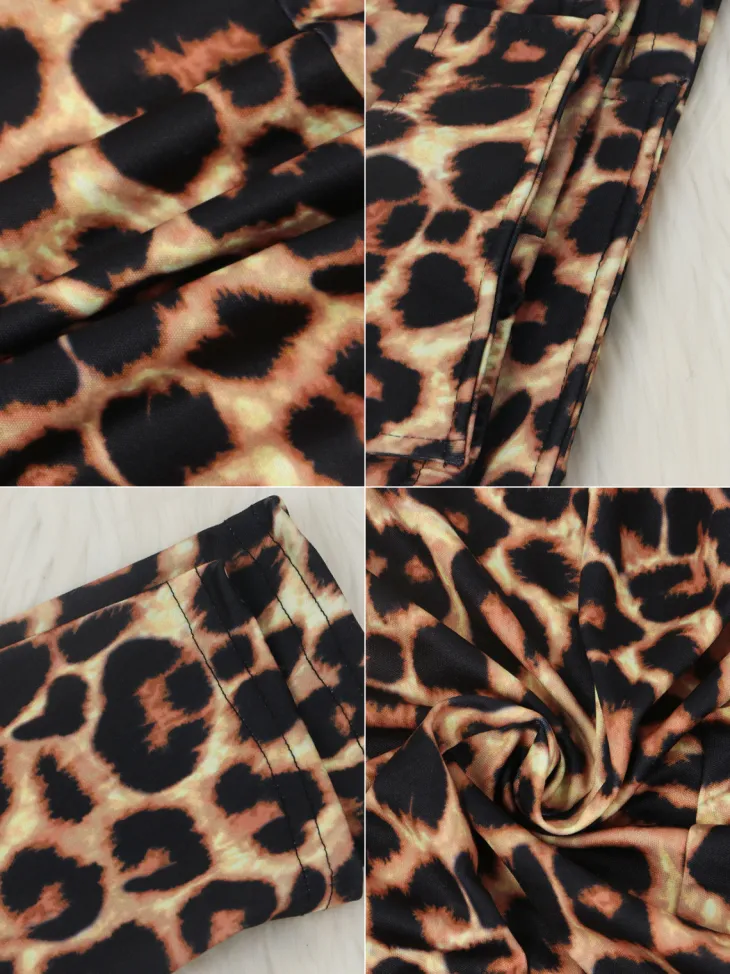 Two Piece Print Jacket High Footless Stockings Set