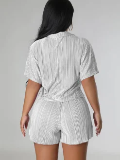 Two Piece Short Sleeve Shirts Shorts