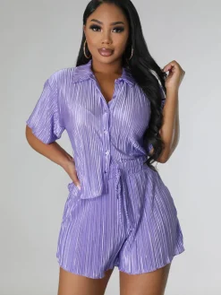 Two Piece Short Sleeve Shirts Shorts
