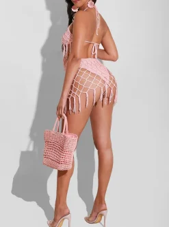 Two Piece Tassels Cover Up Swimsuit