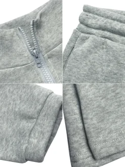 Two Pieces Zip Up Drawstring Pants Sets