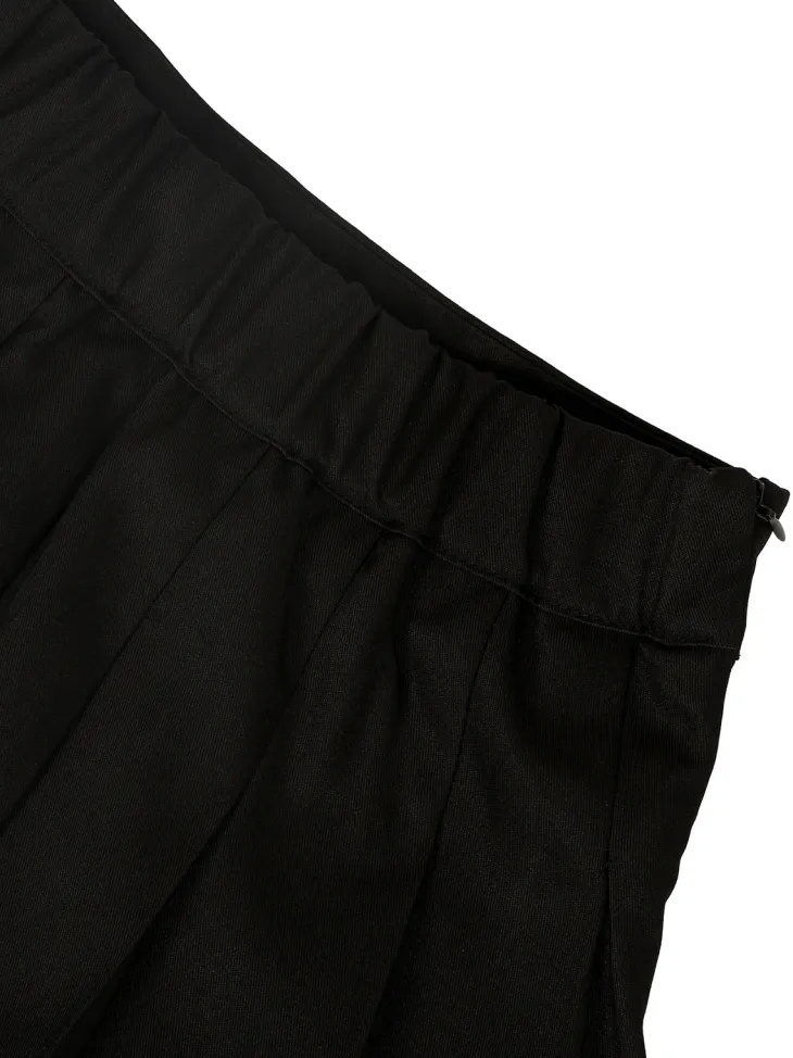 Two-Piece Blazer Shirt Collar Pleated Skirt Set