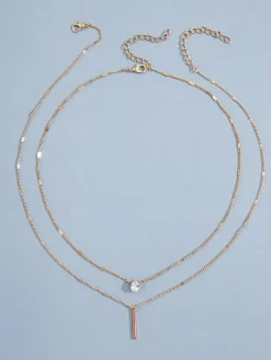 Two-Piece Double Layer Necklace Set