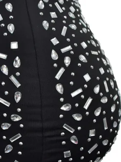 Two-Piece Rhinestone Skirt Set