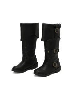 Vintage Buckle Belted Boots