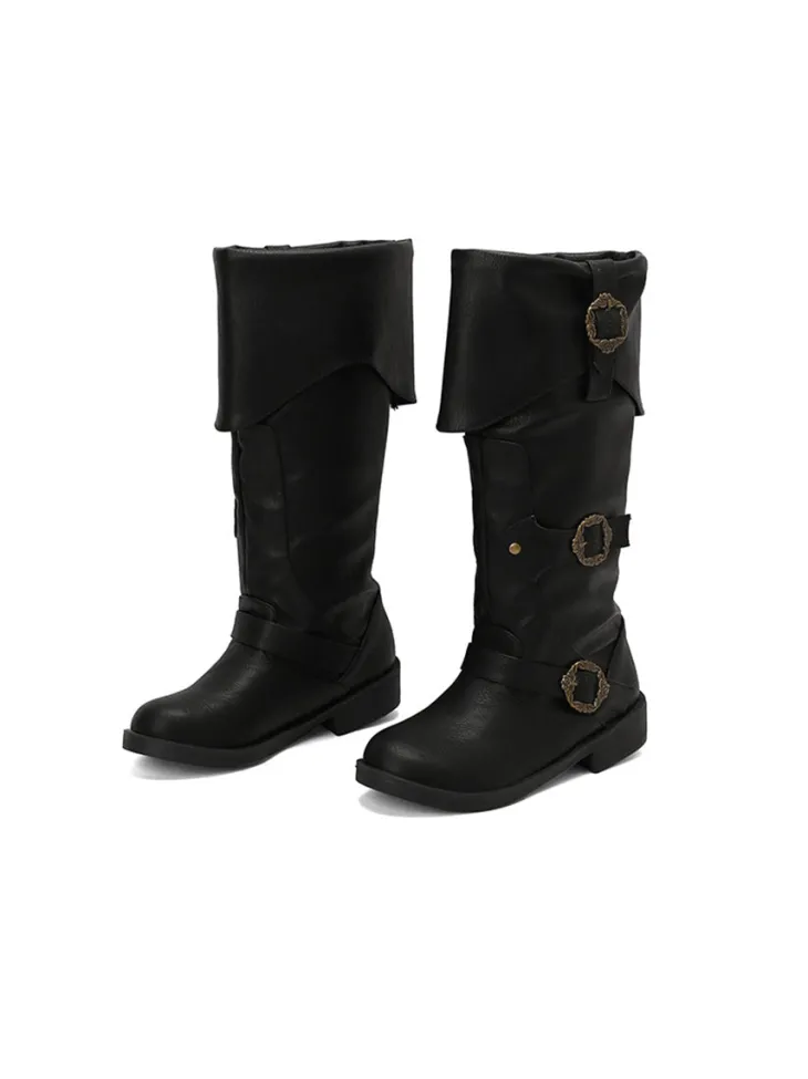 Vintage Buckle Belted Boots