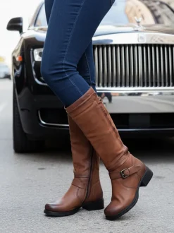 Vintage Buckle Riding Boots
