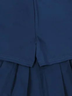 Vintage Tennis Print Sweatshirt Pleated Skirt Set