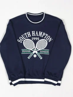 Vintage Tennis Print Sweatshirt Pleated Skirt Set