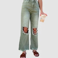 Wash Ripped Bootscut Jeans